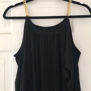 Cold shoulder dress with chains